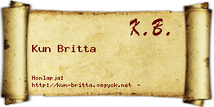 Kun Britta névjegykártya